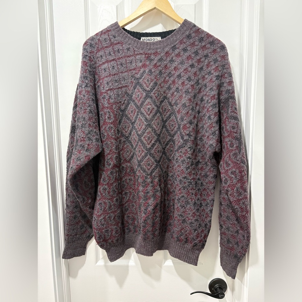 Vintage Men's Sweater Mohair Wool Blend size large pattern